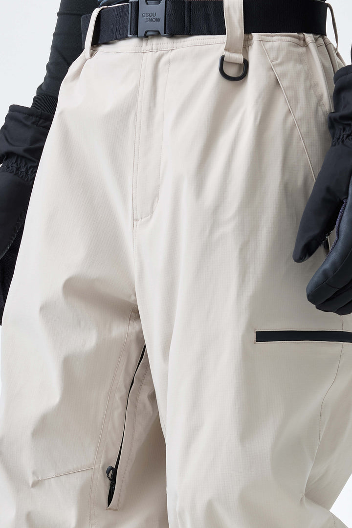 Men's Oat Milk Eco Utility Baggy Snow Pants