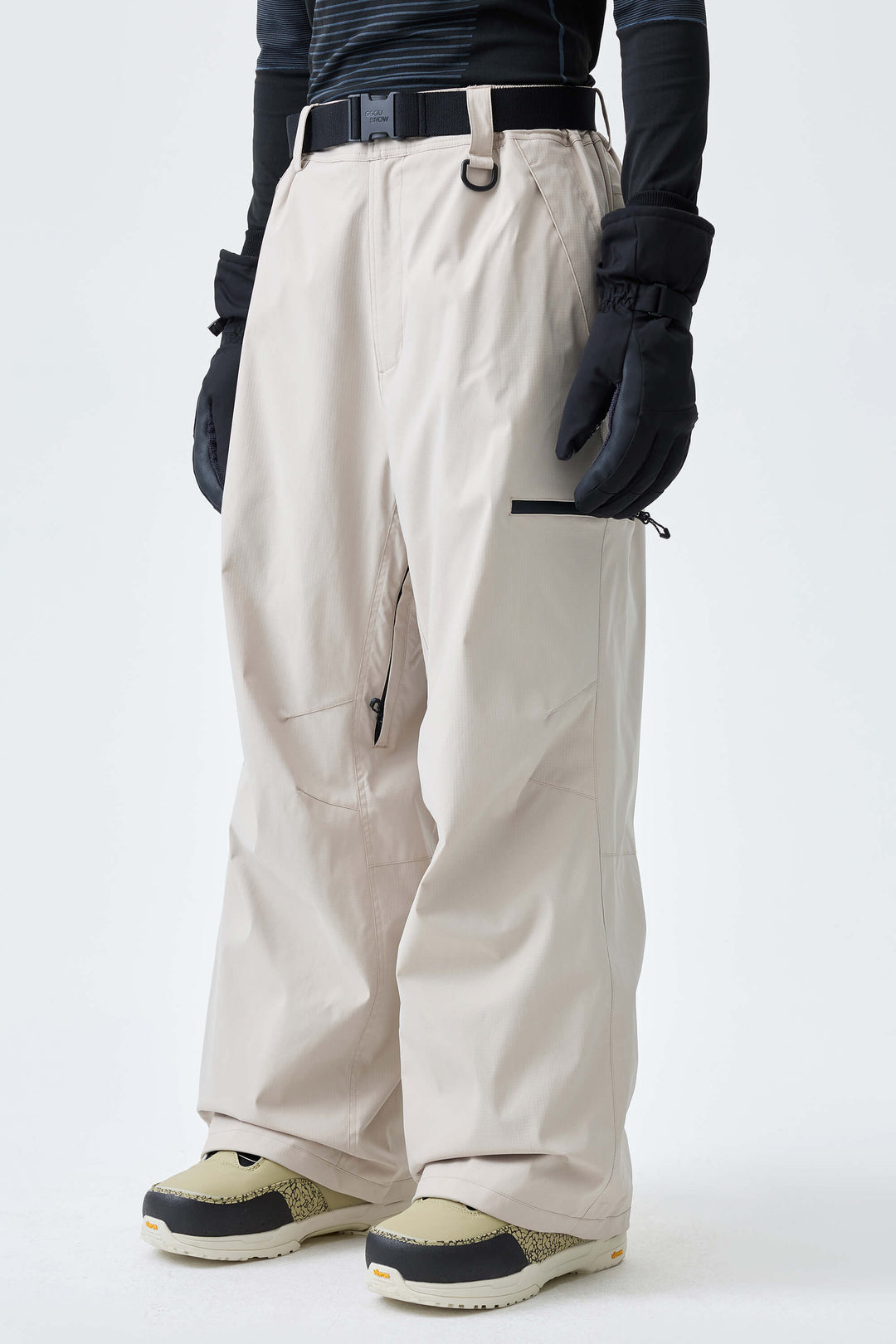 Men's Oat Milk Eco Utility Baggy Snow Pants