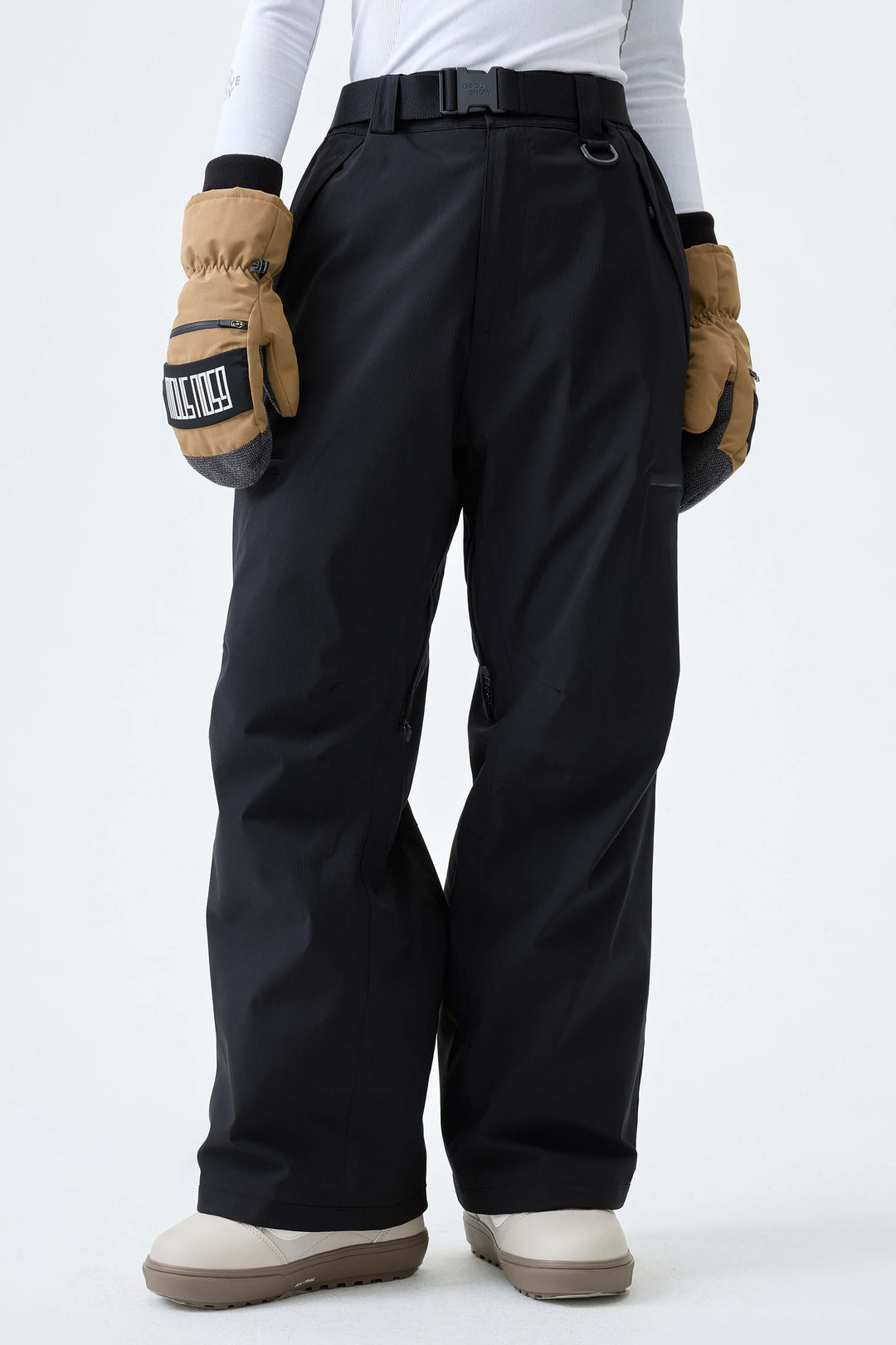 Women's Brown Eco Utility Baggy Snow Pants