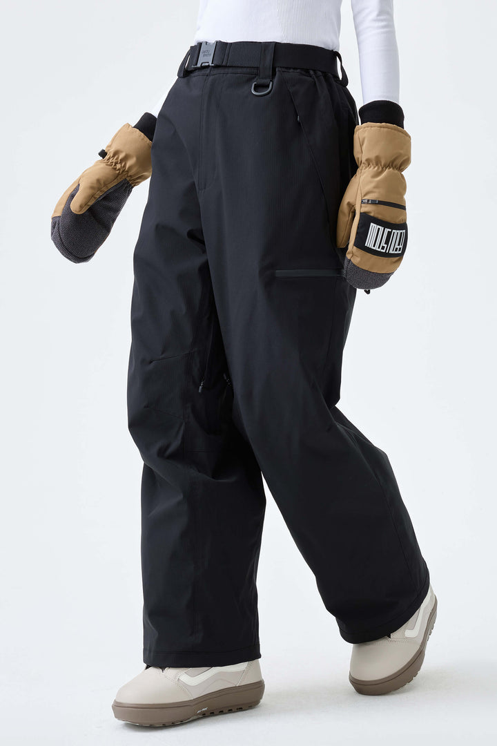 Women's Brown Eco Utility Baggy Snow Pants