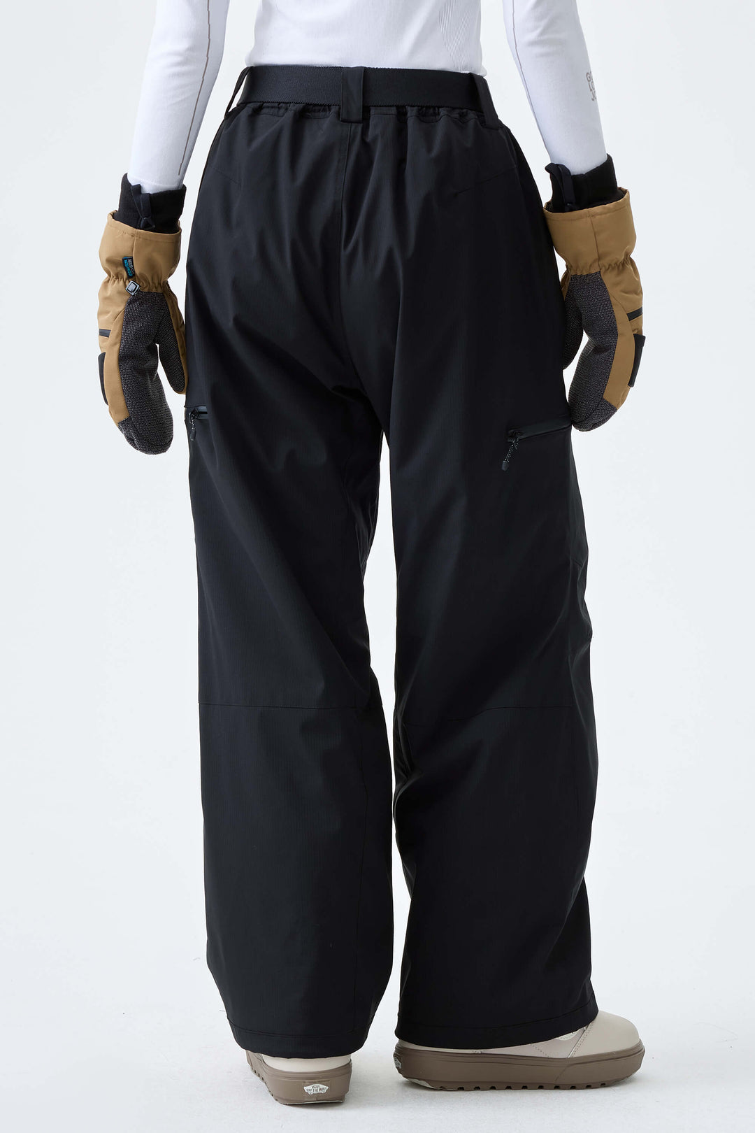 Women's Black Eco Utility Baggy Snow Pants