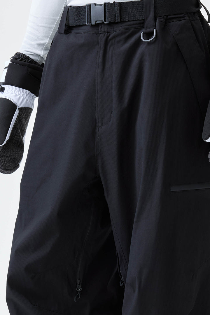 Men's Black Eco Utility Baggy Snow Pants