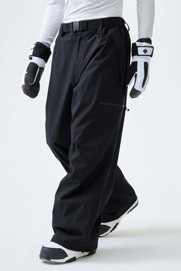 Men's Black Eco Utility Baggy Snow Pants
