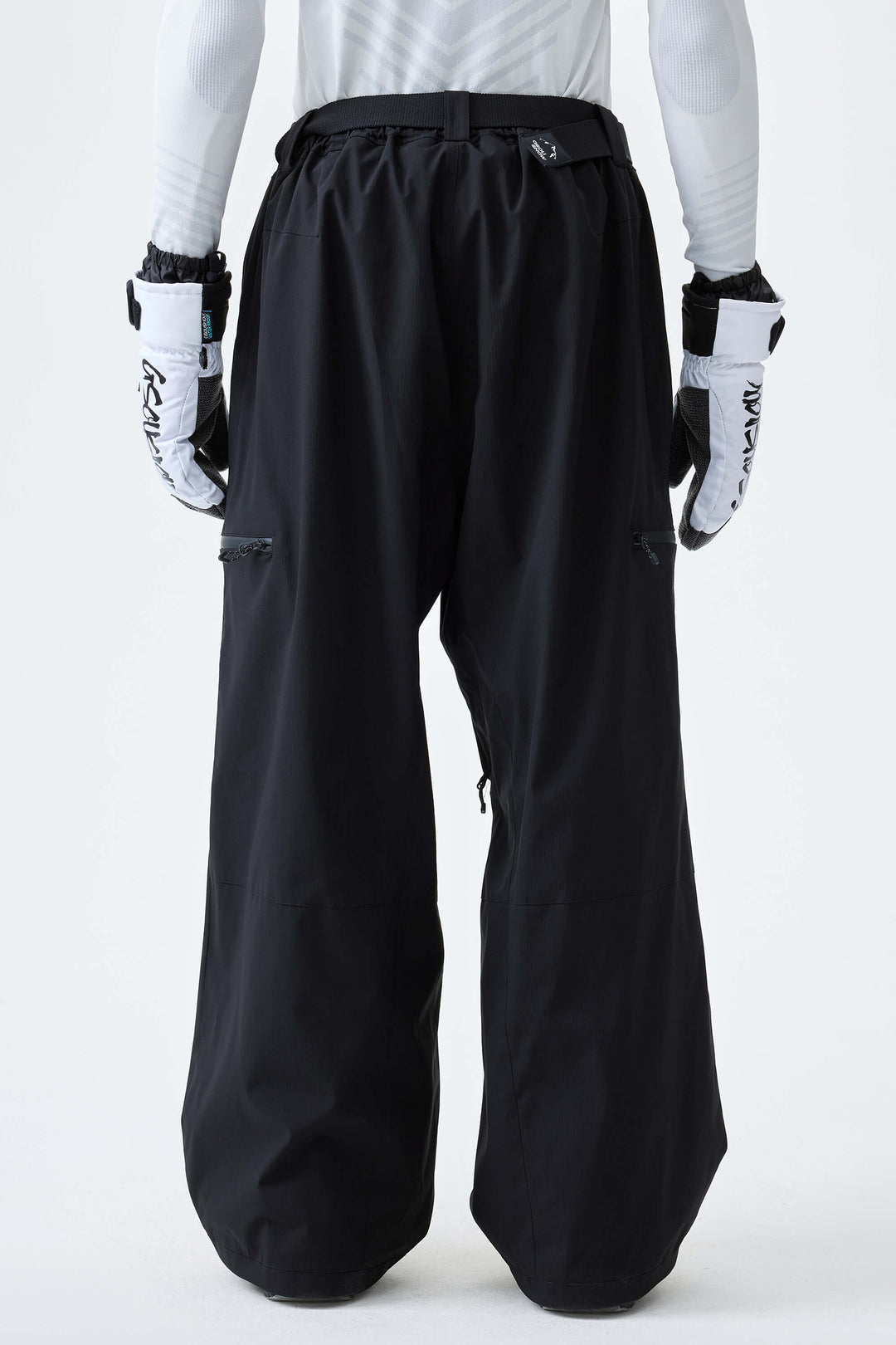 Men's Black Eco Utility Baggy Snow Pants