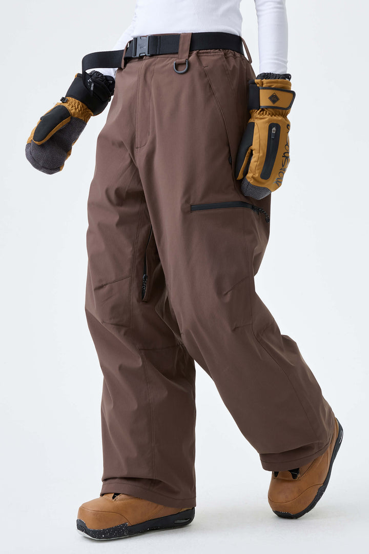 Women's Brown Eco Utility Baggy Snow Pants