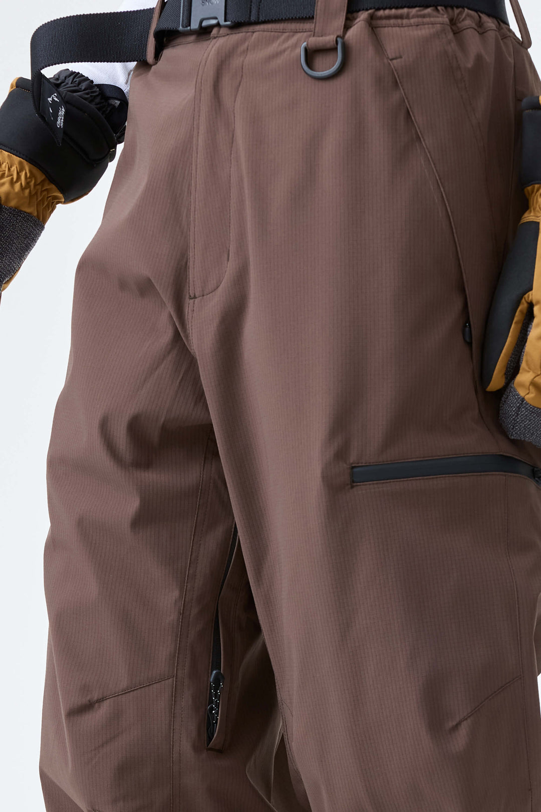 Women's Brown Eco Utility Baggy Snow Pants