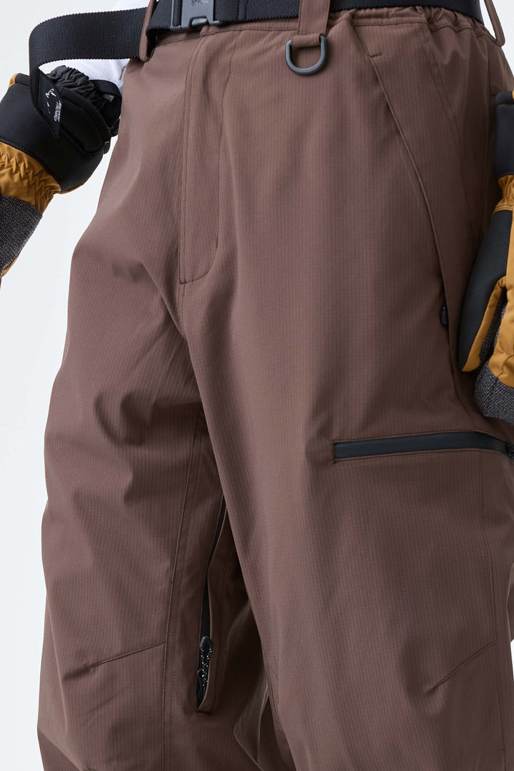 Women's Brown Eco Utility Baggy Snow Pants