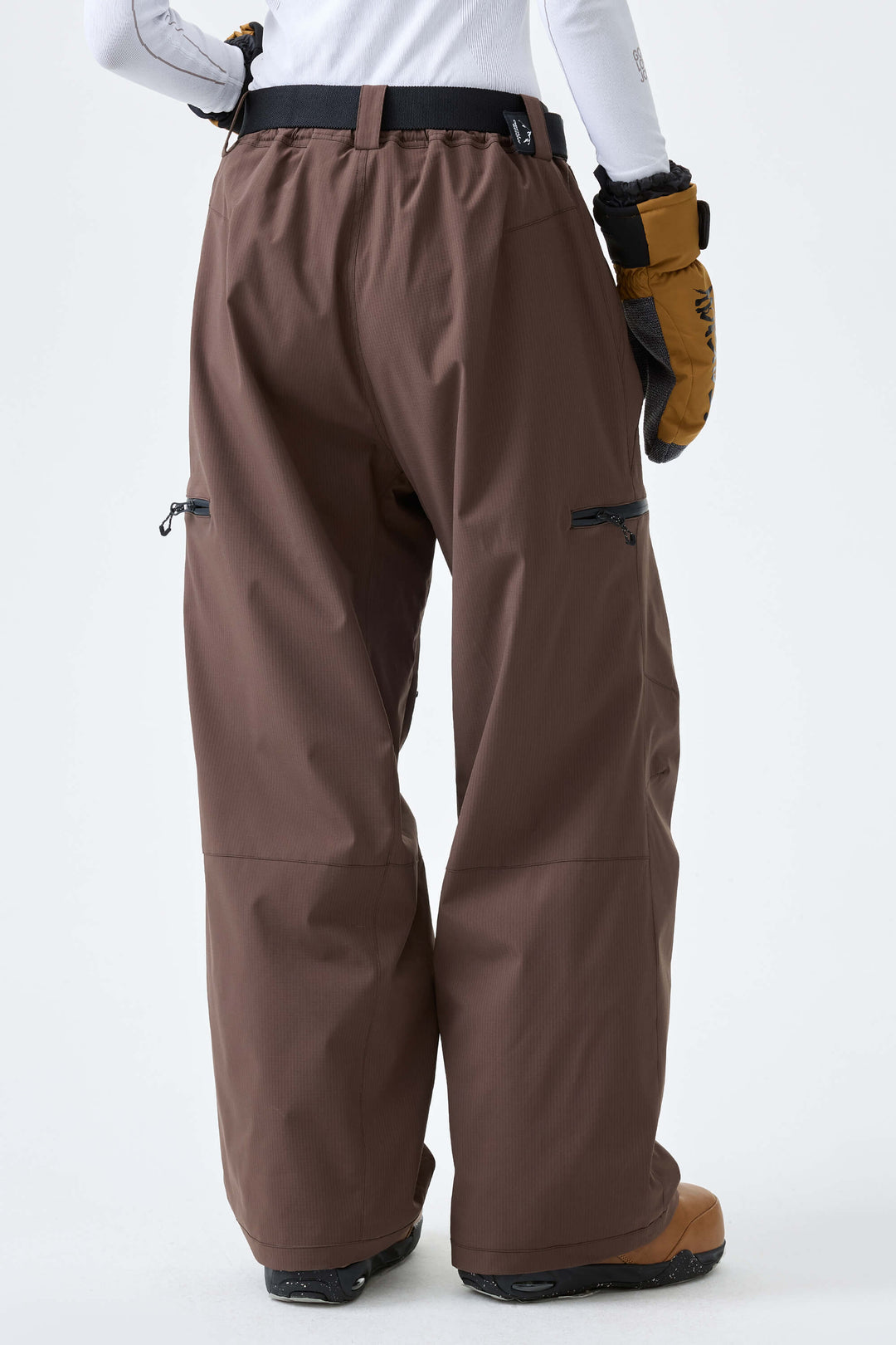 Women's Brown Eco Utility Baggy Snow Pants