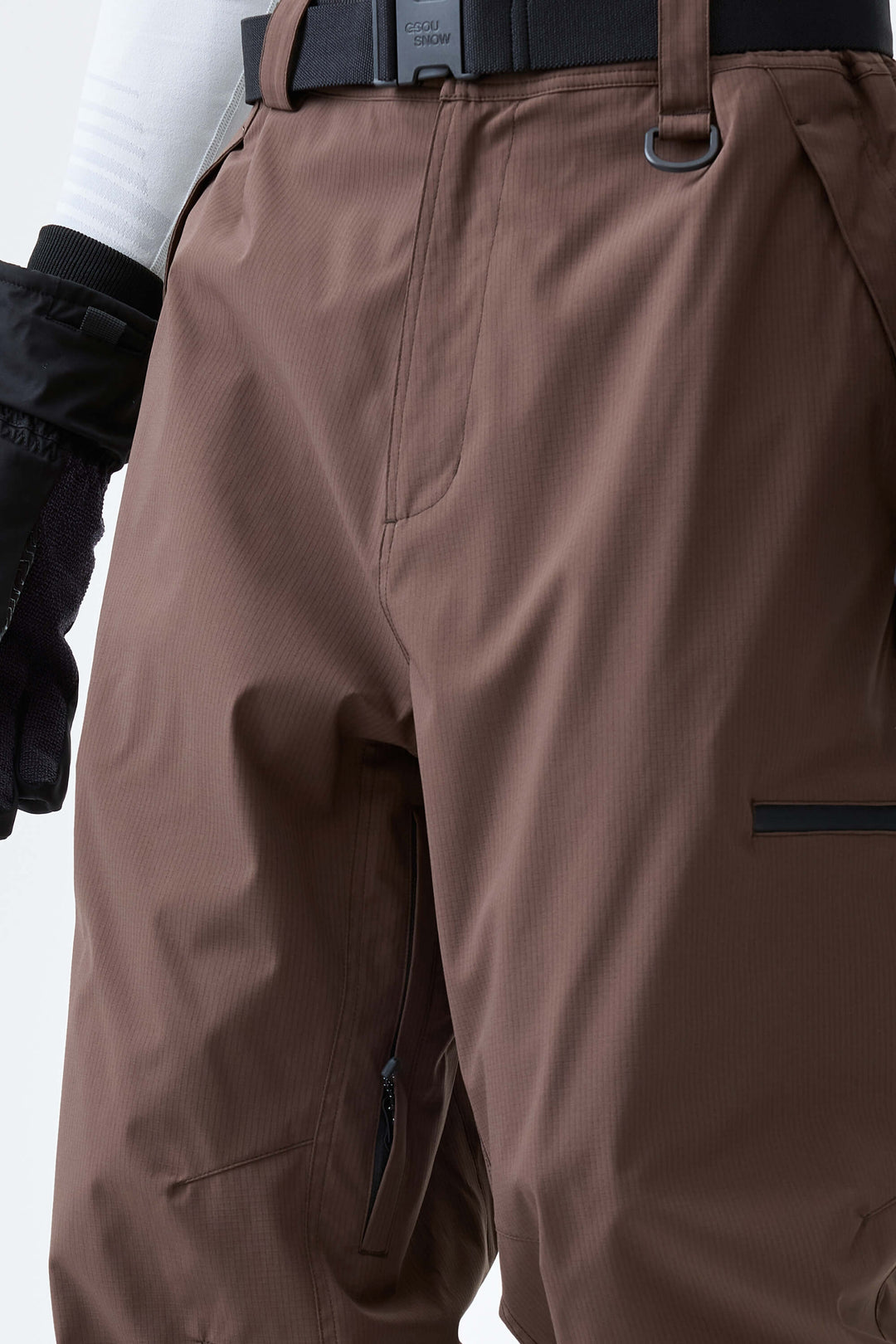 Men's Brown Eco Utility Baggy Snow Pants
