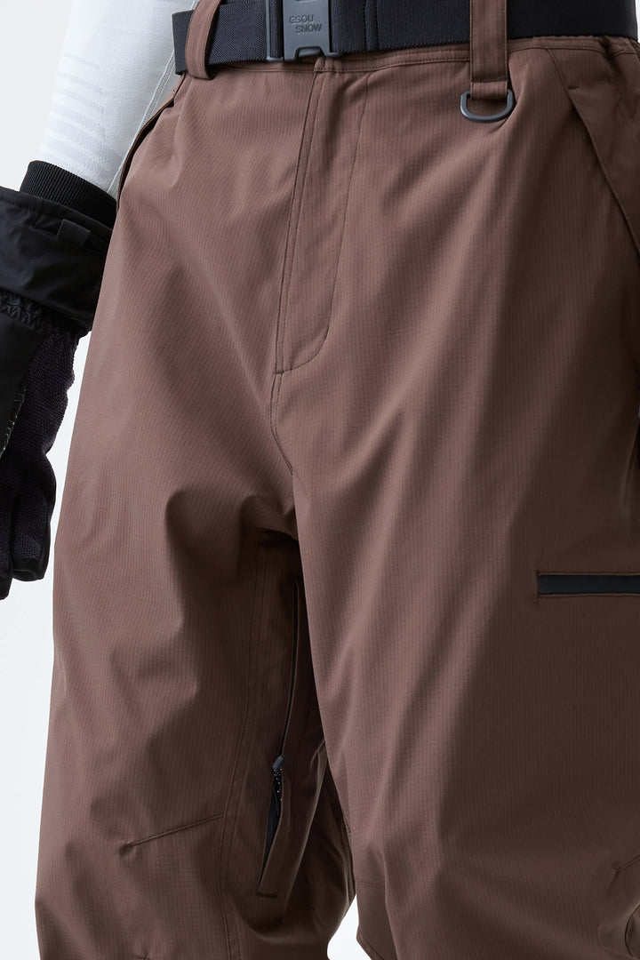 Men's Brown Eco Utility Baggy Snow Pants