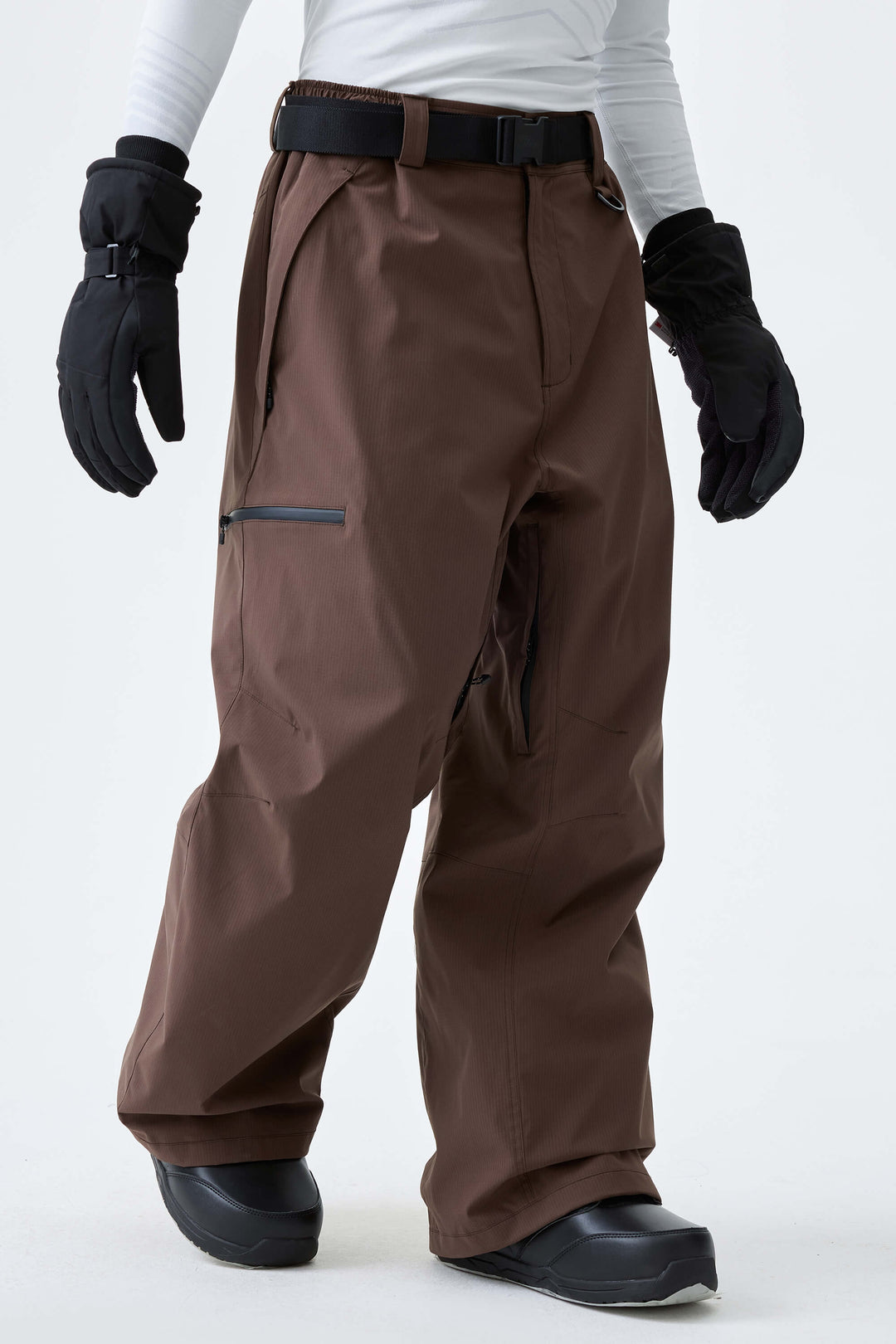 Men's Brown Eco Utility Baggy Snow Pants