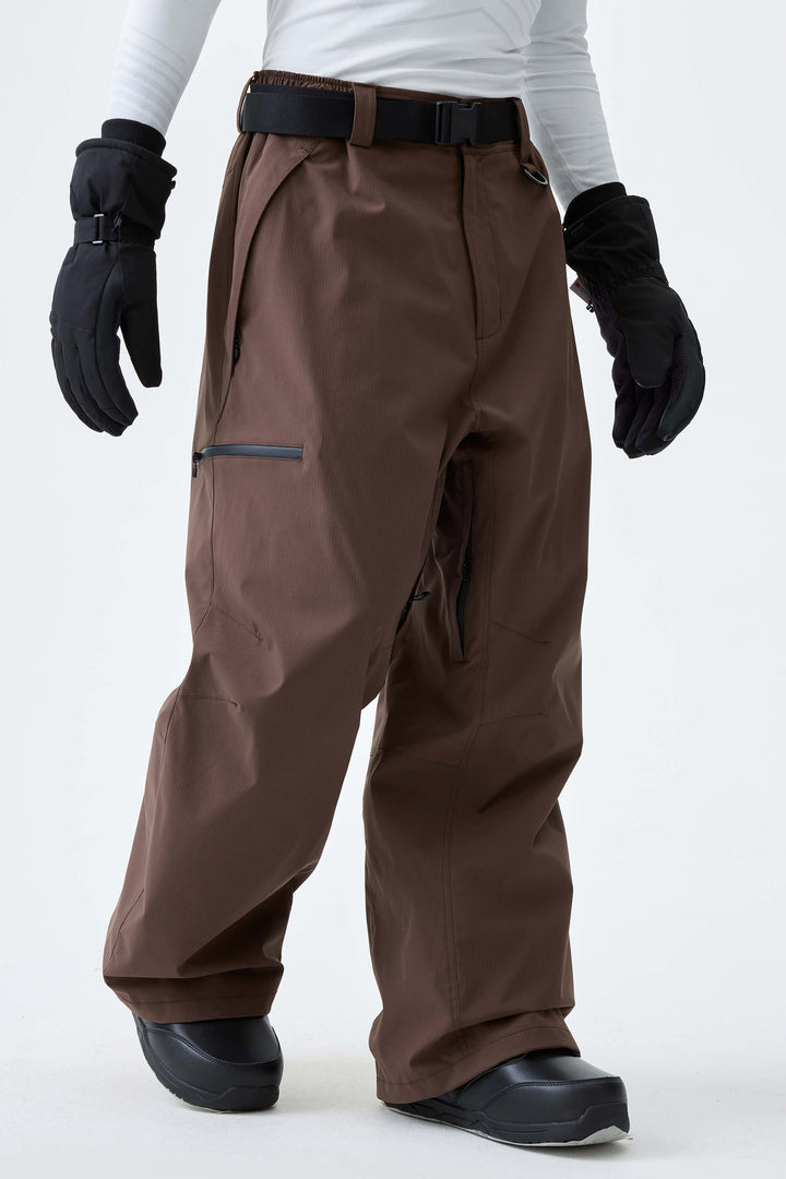 Men's Brown Eco Utility Baggy Snow Pants