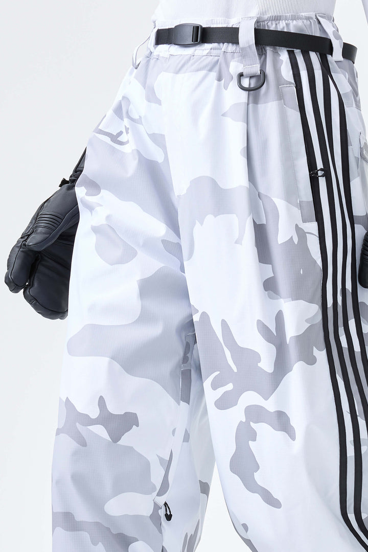 Women's Snow Camo Retro Baggy Track Stripe Snow Pants
