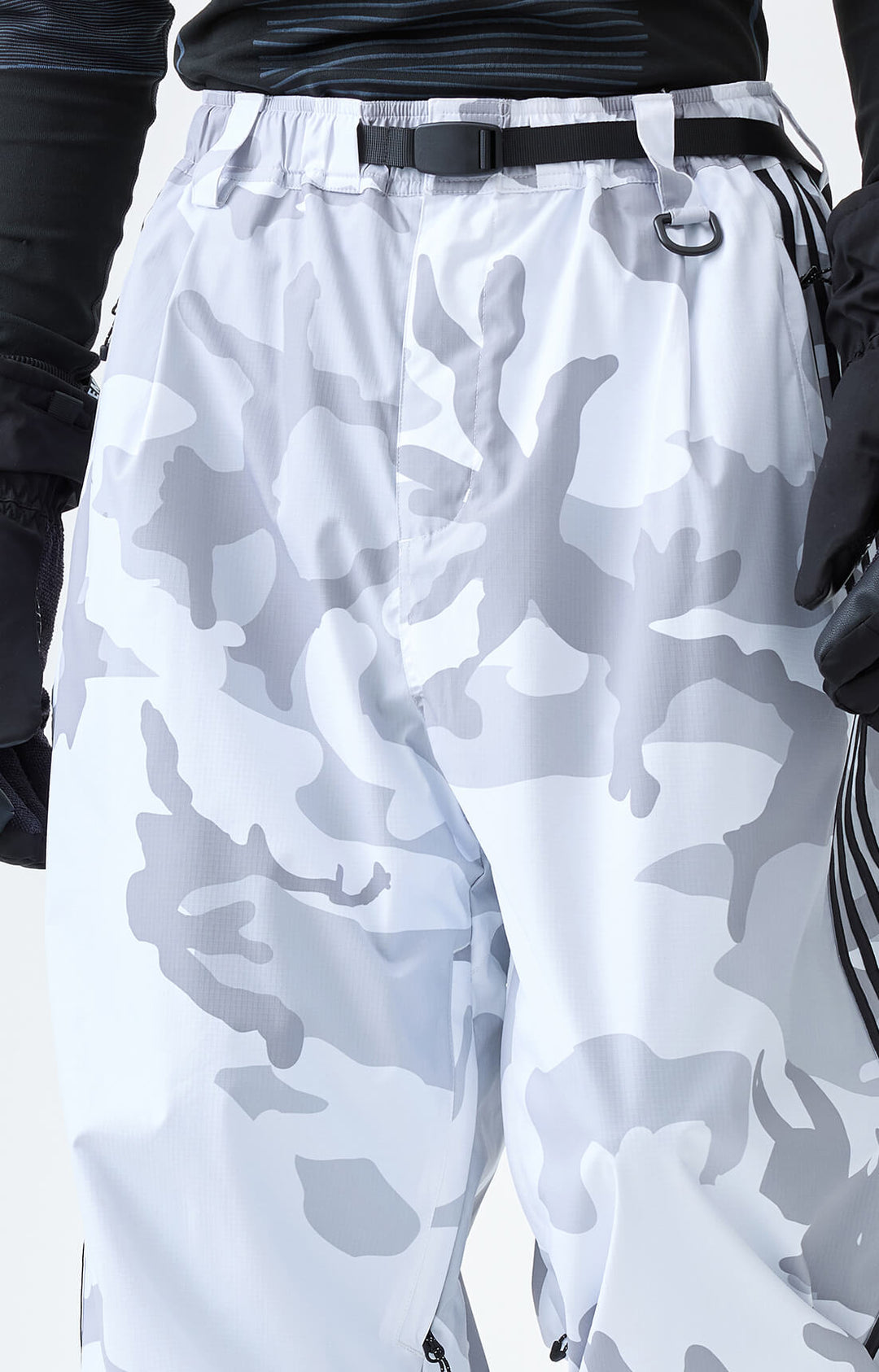 Men's Snow Camo Retro Baggy Track Stripe Snow Pants