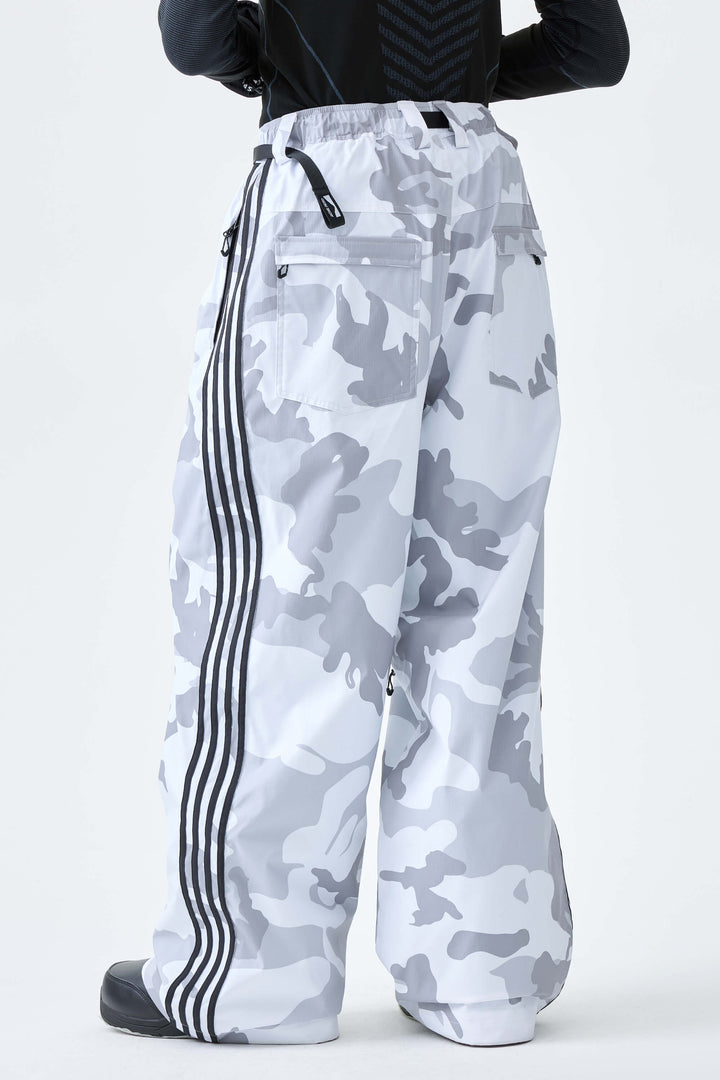 Men's Snow Camo Retro Baggy Track Stripe Snow Pants