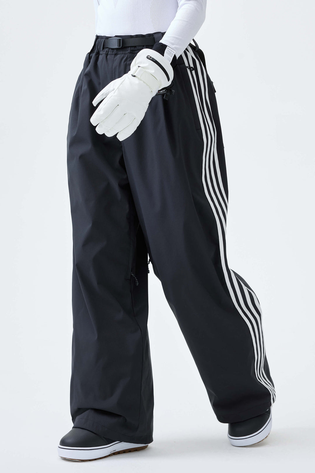 Women's Snow Camo Retro Baggy Track Stripe Snow Pants