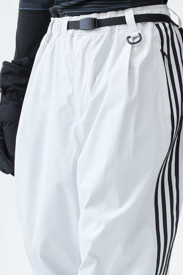Men's Off White Retro Baggy Track Stripe Snow Pants