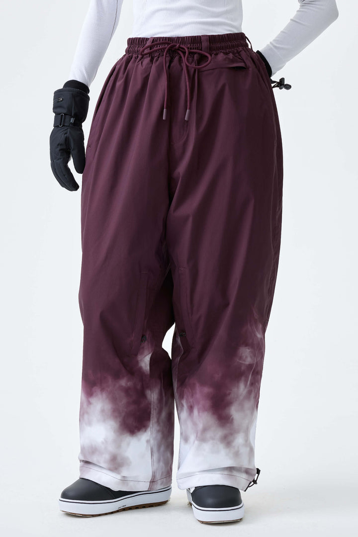Women's Plum Noir Gradient Recycled Baggy Snow Pants