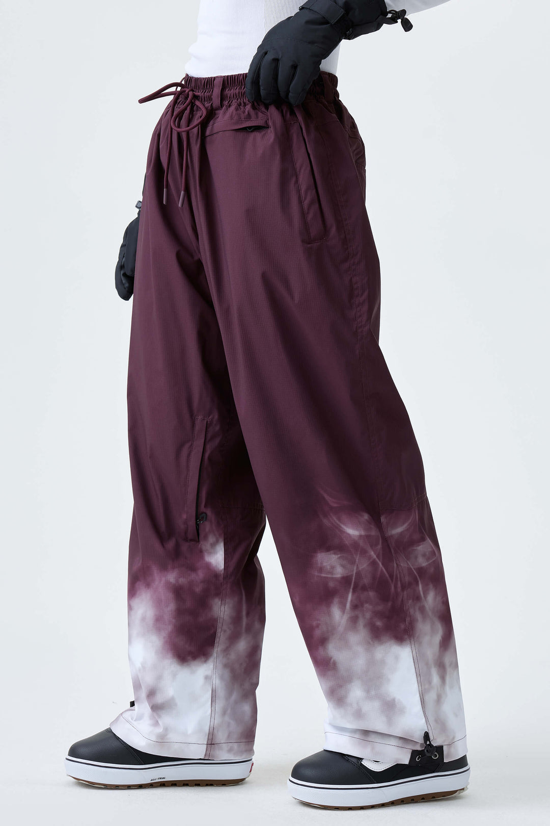 Women's Plum Noir Gradient Recycled Baggy Snow Pants