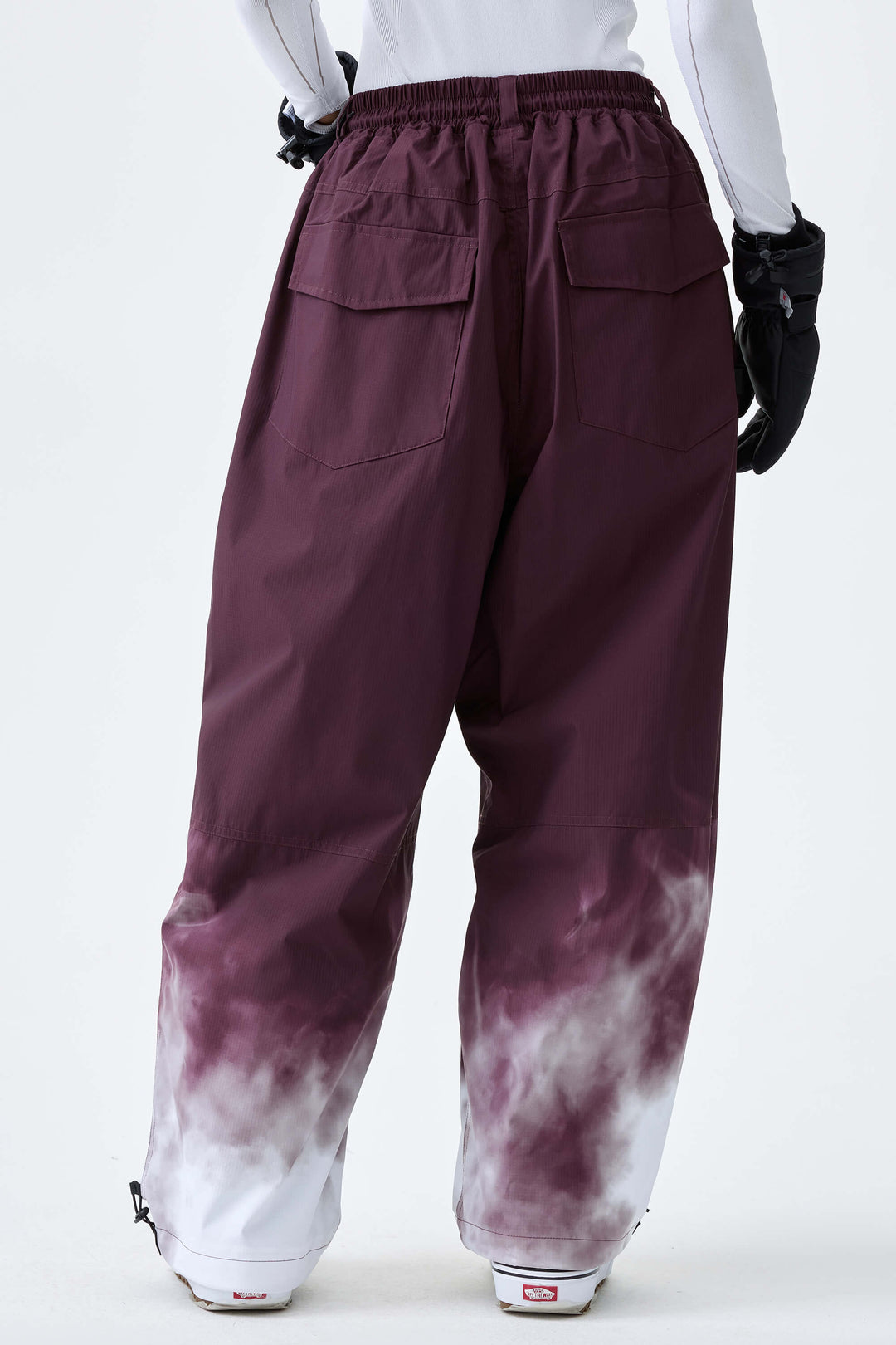 Women's Plum Noir Gradient Recycled Baggy Snow Pants