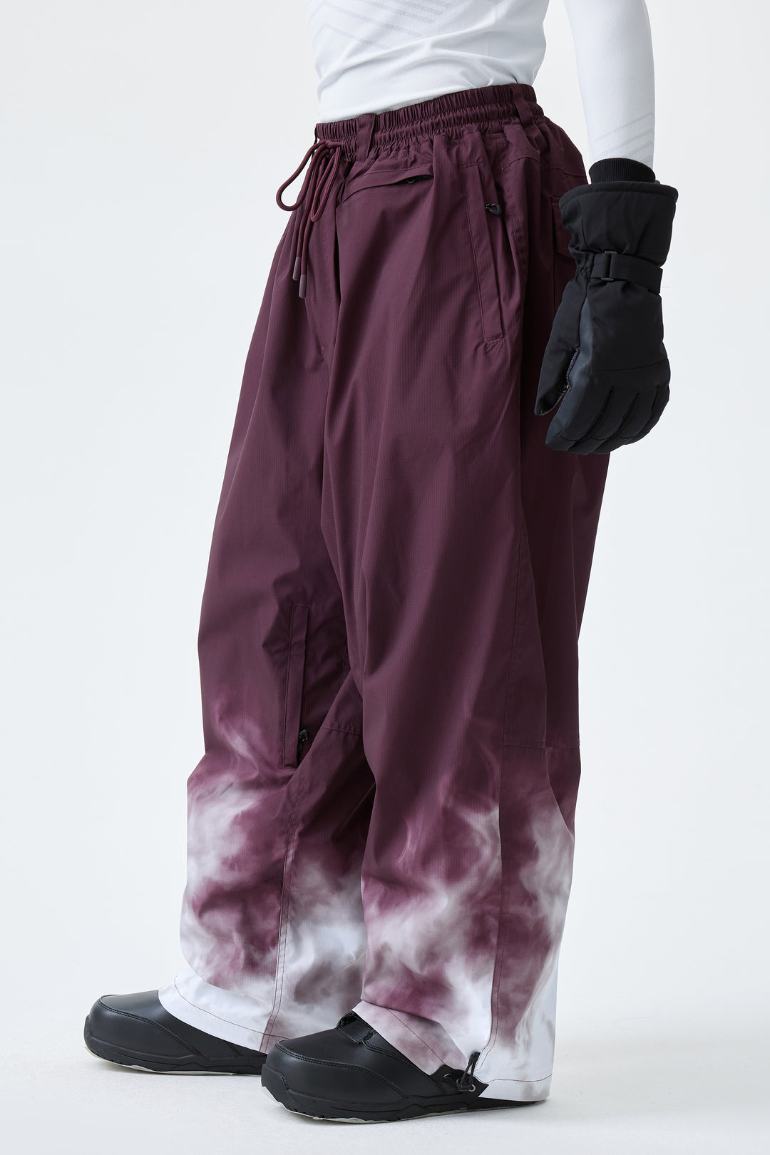 Men's Plum Noir Gradient Recycled Baggy Snow Pants