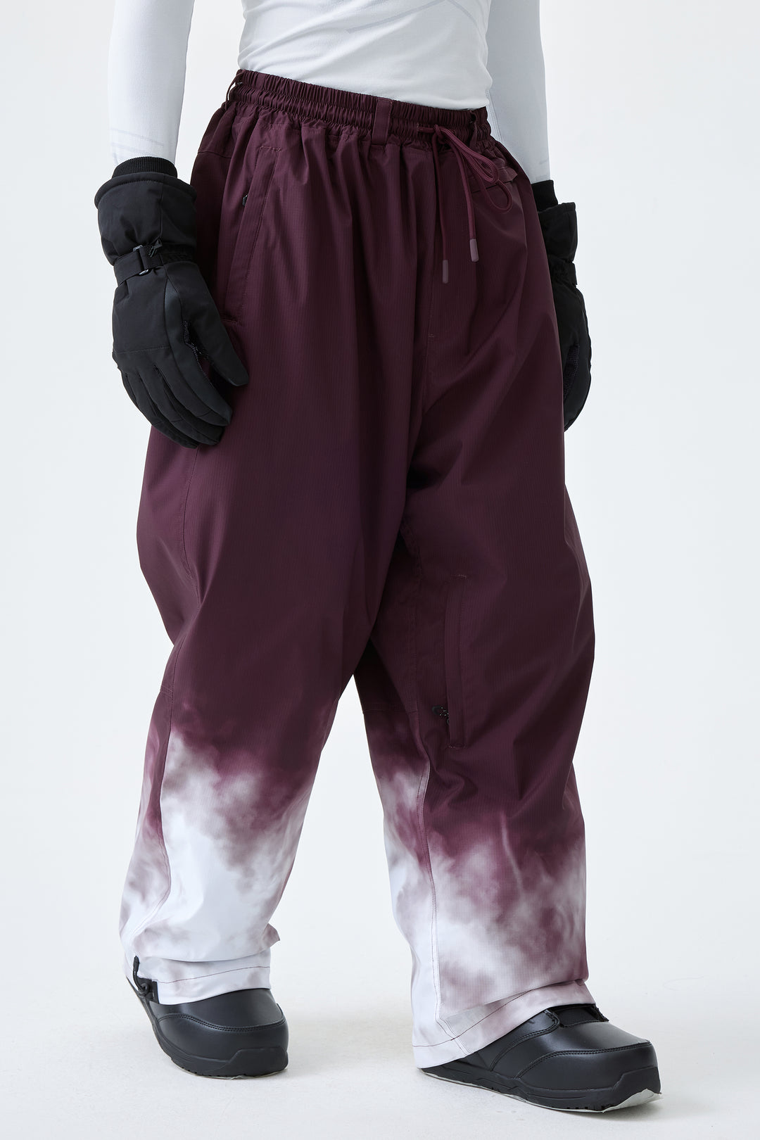 Men's Plum Noir Gradient Recycled Baggy Snow Pants
