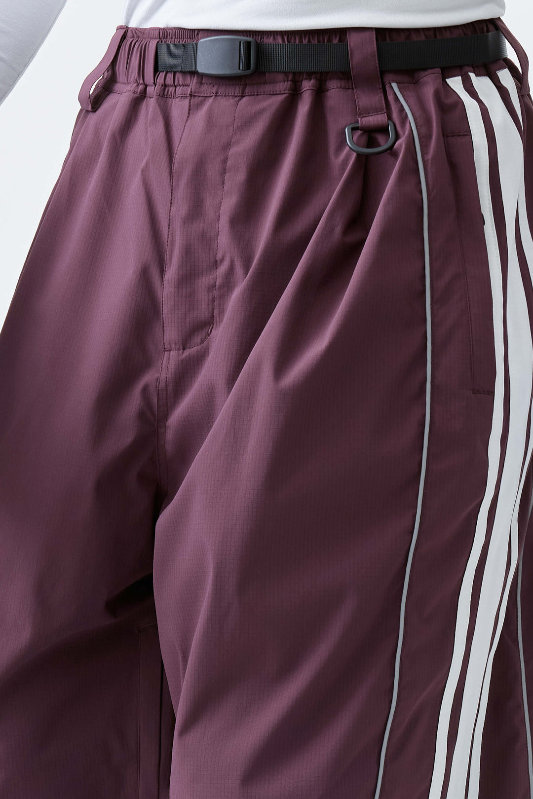 Men's Plum Noir Retro Baggy Side Stripe Reflective Snow Pants