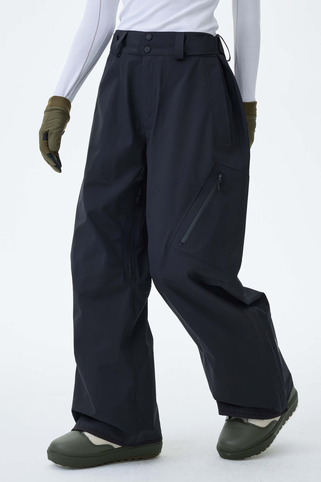 Women's Black 3L Technical Hardshell Snow Pants