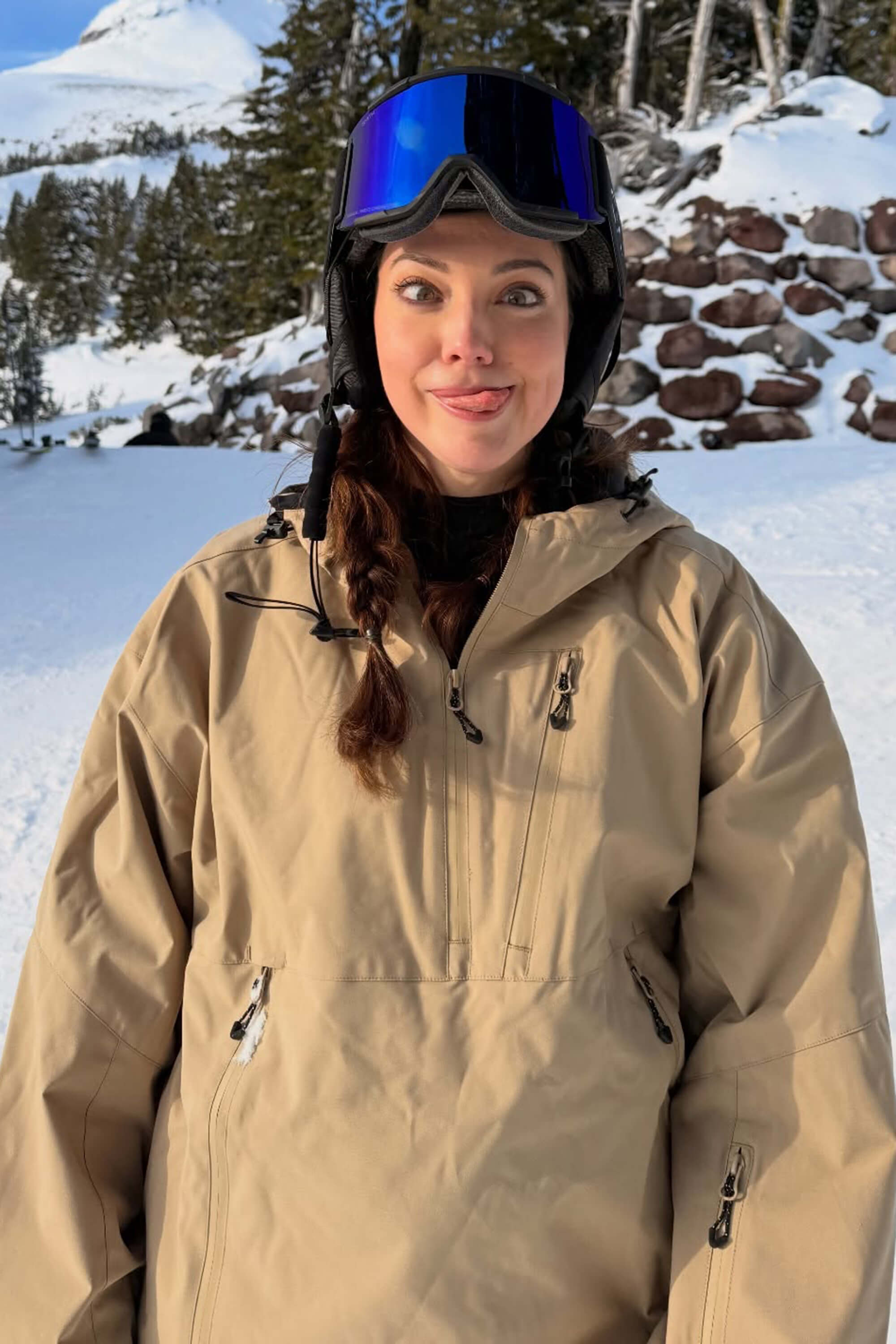 Women's Off White Side-Zip Vent Fully Sealed Insulated Snow Anorak