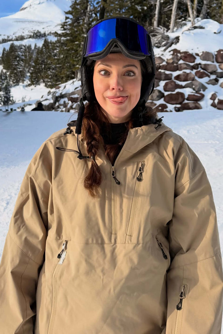 Women's Pink Gradient Side-Zip Vent Fully Sealed Insulated Snow Anorak