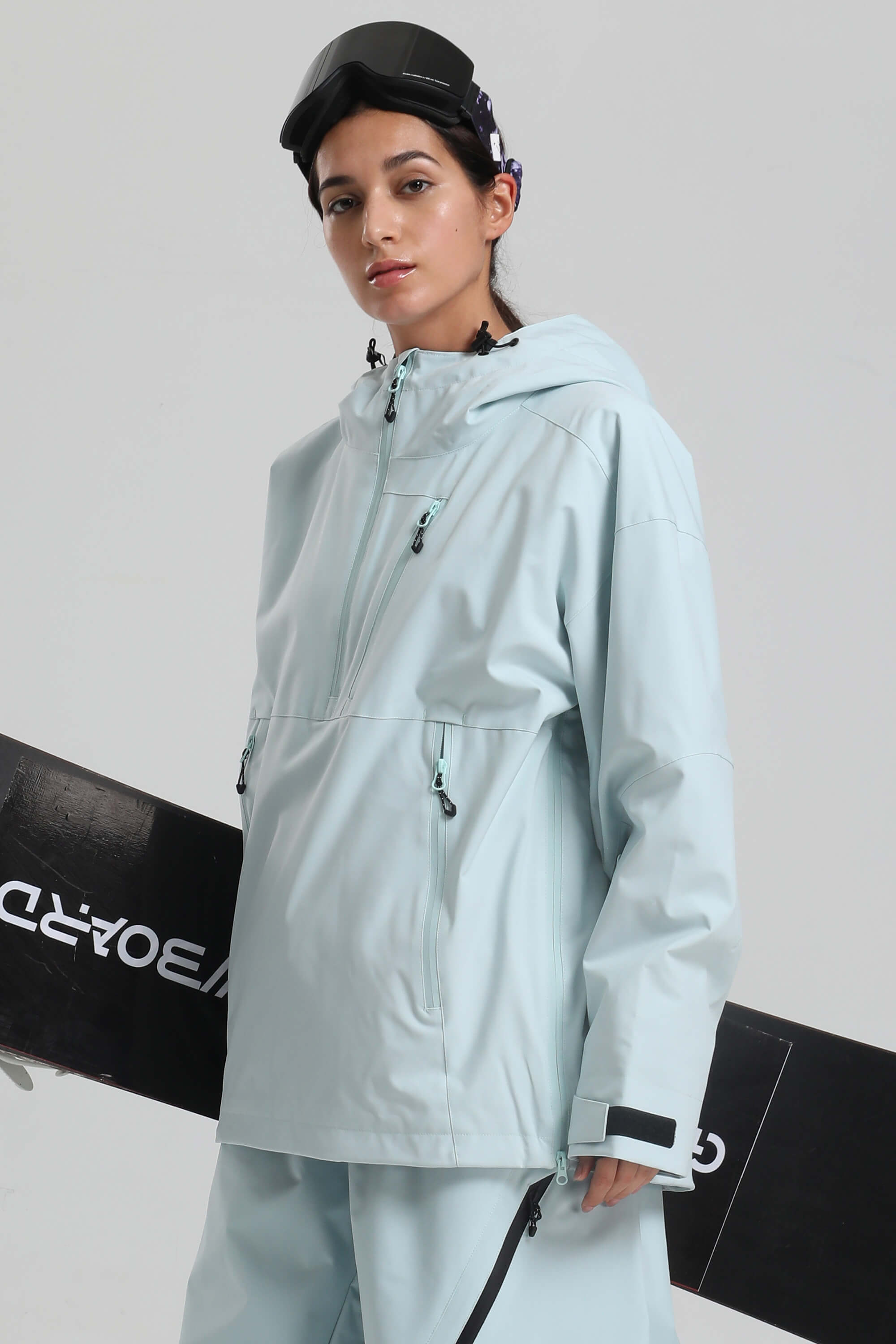 Women's Off White Side-Zip Vent Fully Sealed Insulated Snow Anorak