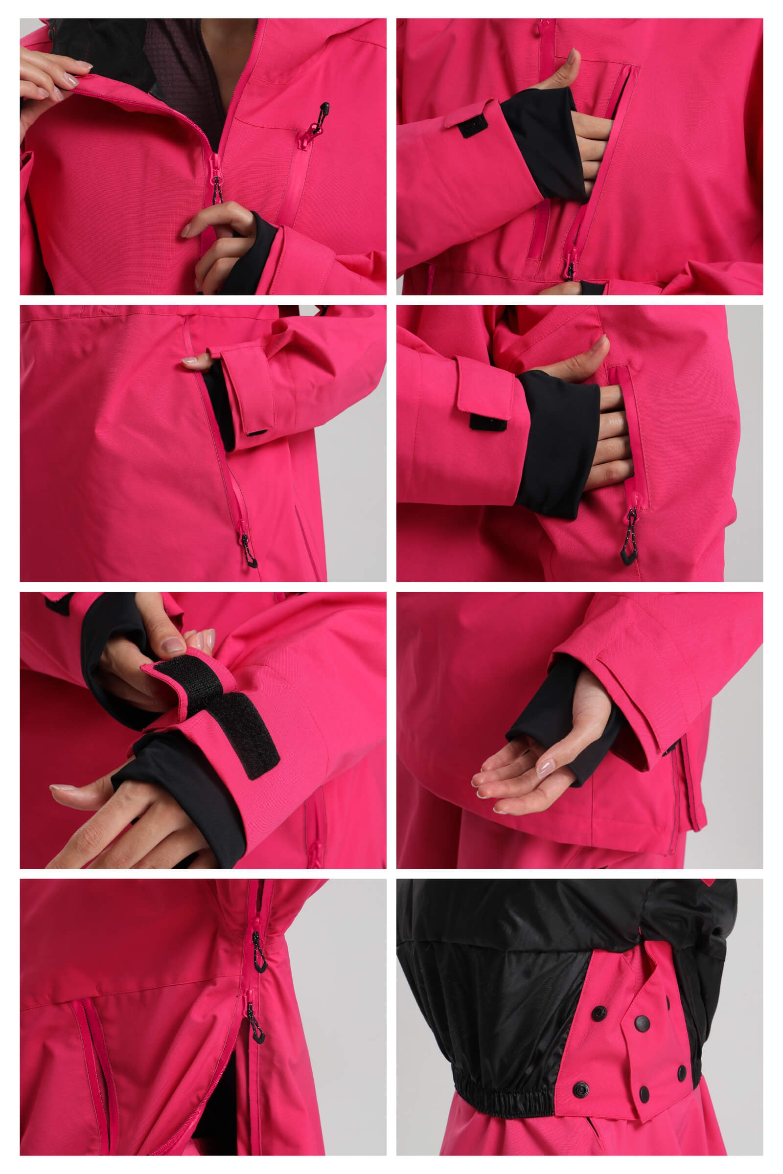 レディース ライトグレー サイドジップベント 完全防水断熱スノー