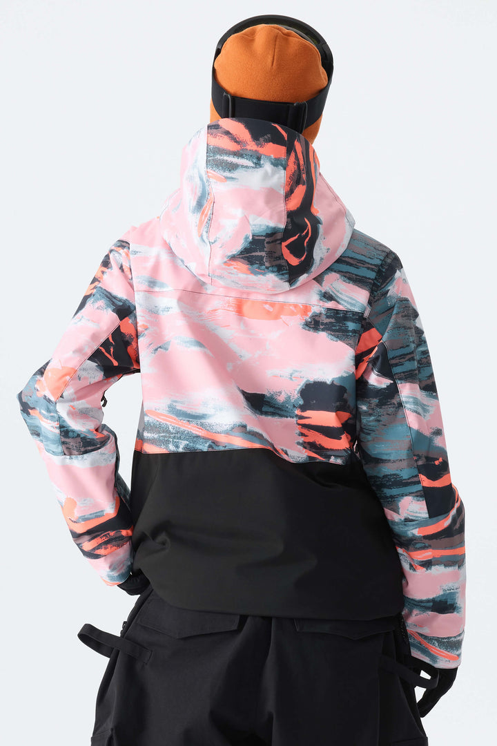 Women's Splatter Printed Two-Tone Performance Insulated Snow Jacket
