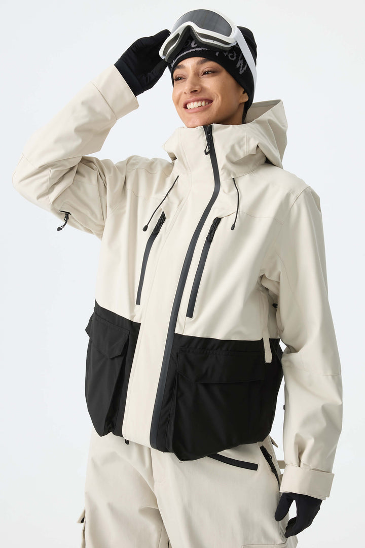 Women's Splatter Printed Two-Tone Performance Insulated Snow Jacket