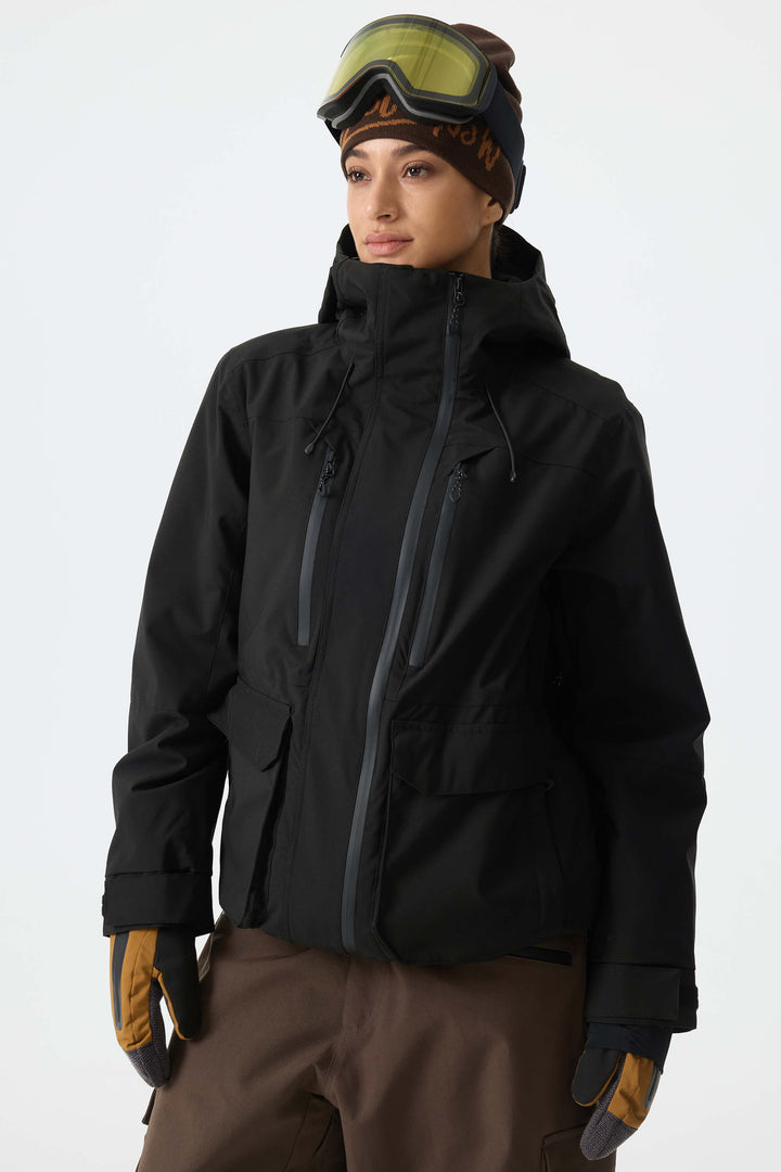 Women's Black Two-Tone Performance Insulated Snow Jacket