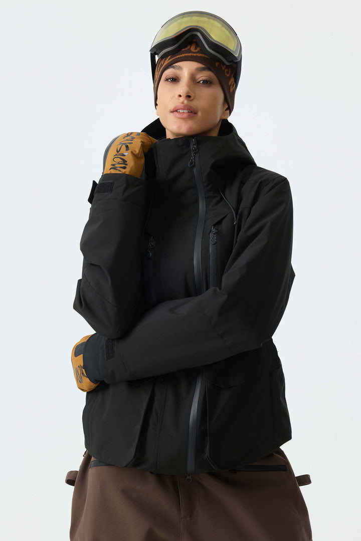 Women's Black Two-Tone Performance Insulated Snow Jacket