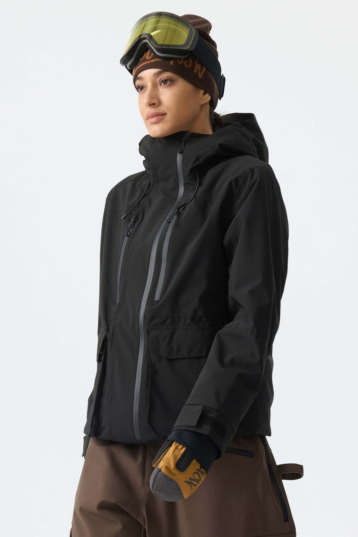 Women's Black Two-Tone Performance Insulated Snow Jacket