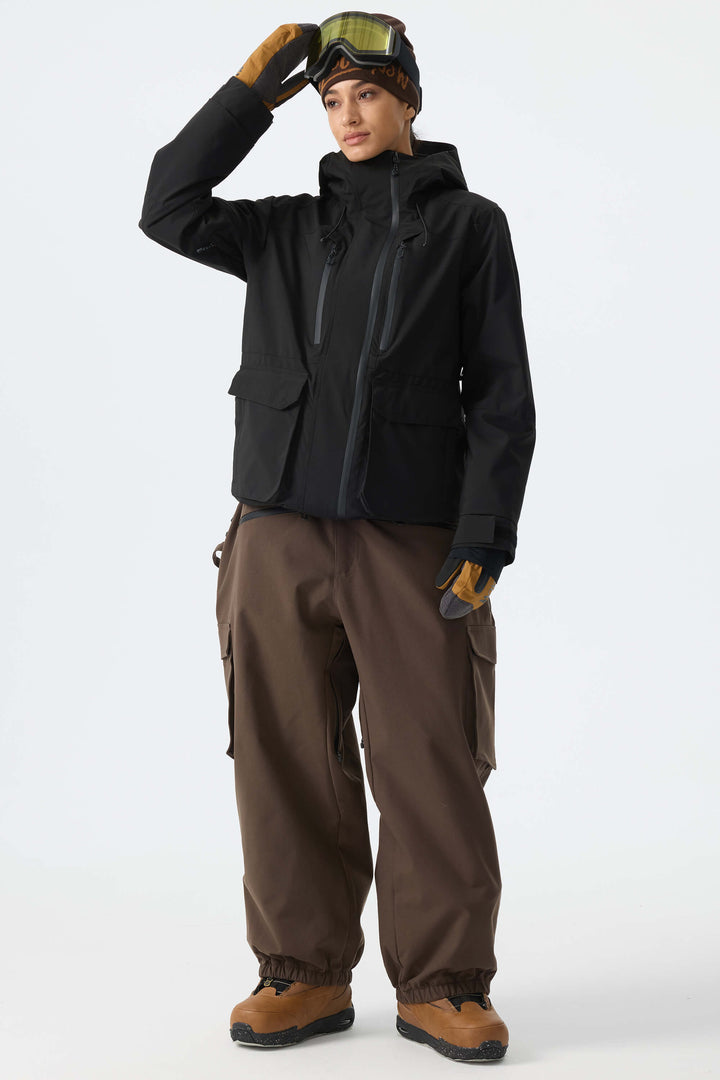 Women's Black Two-Tone Performance Insulated Snow Jacket