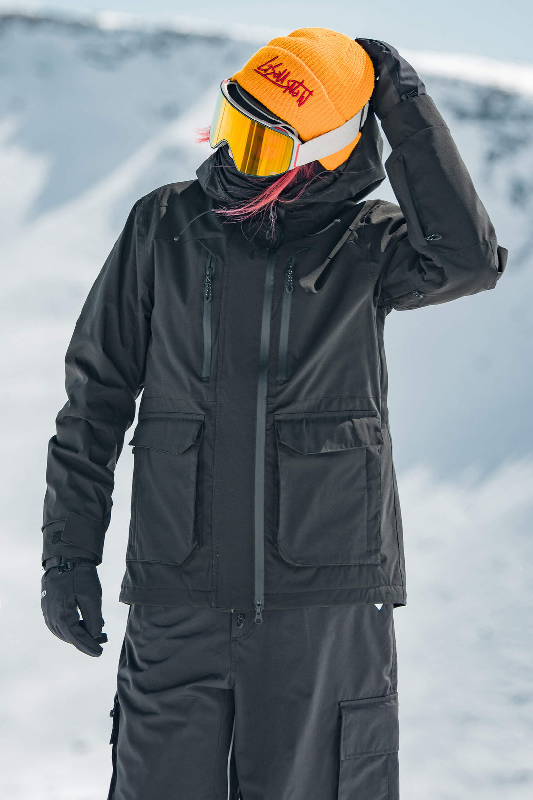 Women's Splatter Printed Two-Tone Performance Insulated Snow Jacket