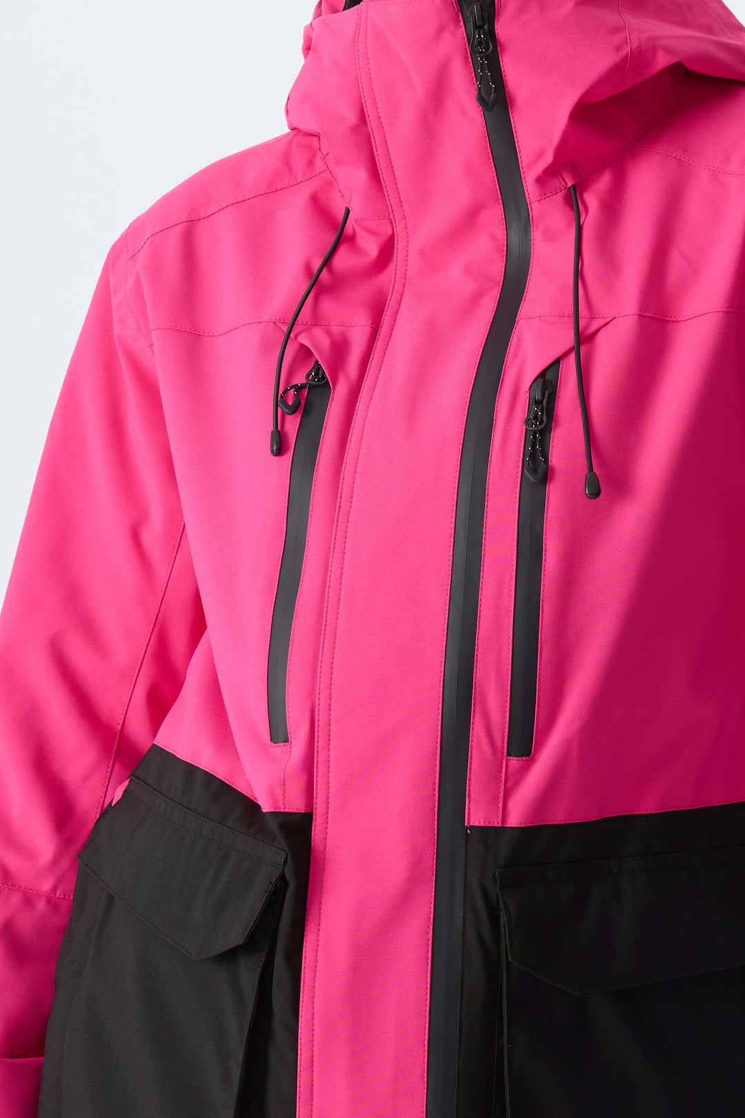 Dames sneeuwjas in felroze tweekleurig design