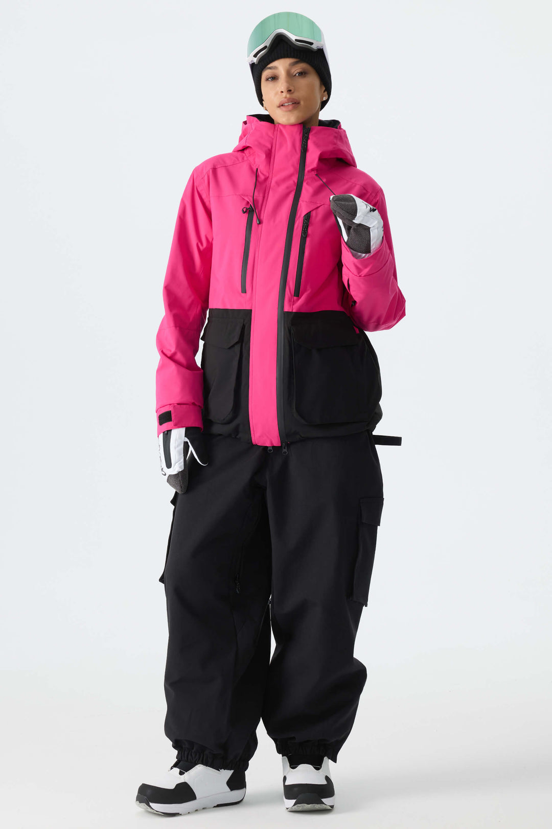 Women's Splatter Printed Two-Tone Performance Insulated Snow Jacket