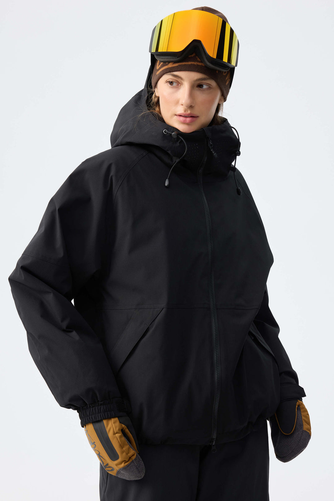 Women's Black Recycled Minimalist Insulated Snow Jacket