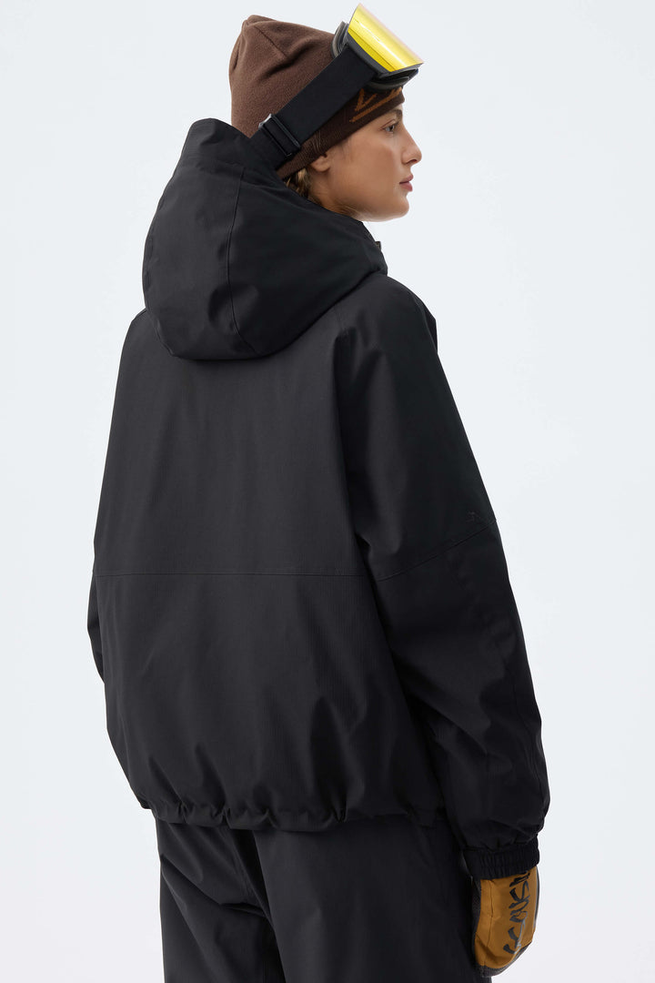 Women's Black Recycled Minimalist Insulated Snow Jacket