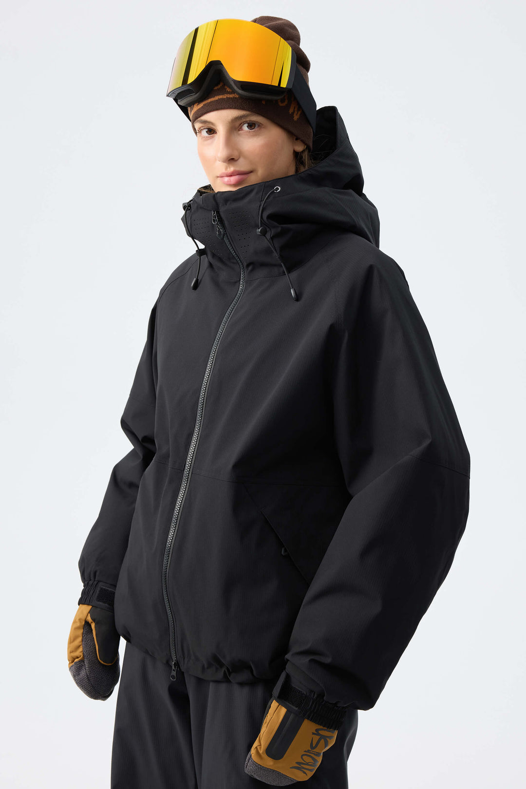 Women's Black Recycled Minimalist Insulated Snow Jacket