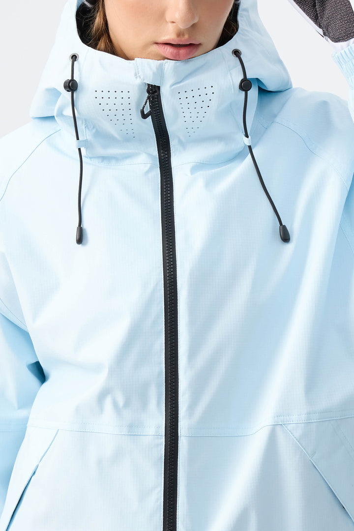 Women's Ice Blue Recycled Minimalist Insulated Snow Jacket