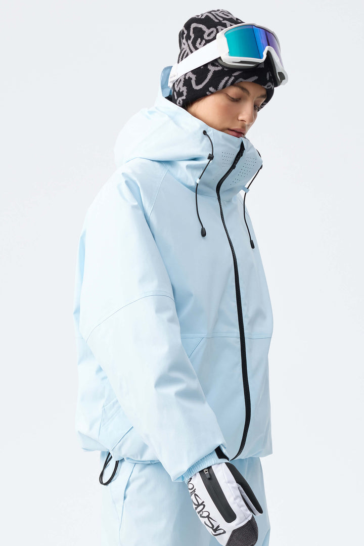 Women's Ice Blue Recycled Minimalist Insulated Snow Jacket