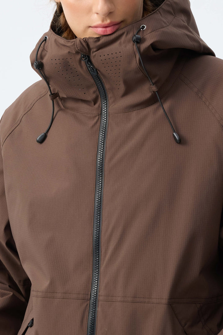 Women's Brown Recycled Minimalist Insulated Snow Jacket
