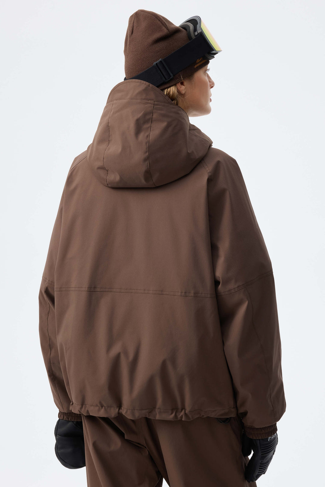 Women's Brown Recycled Minimalist Insulated Snow Jacket