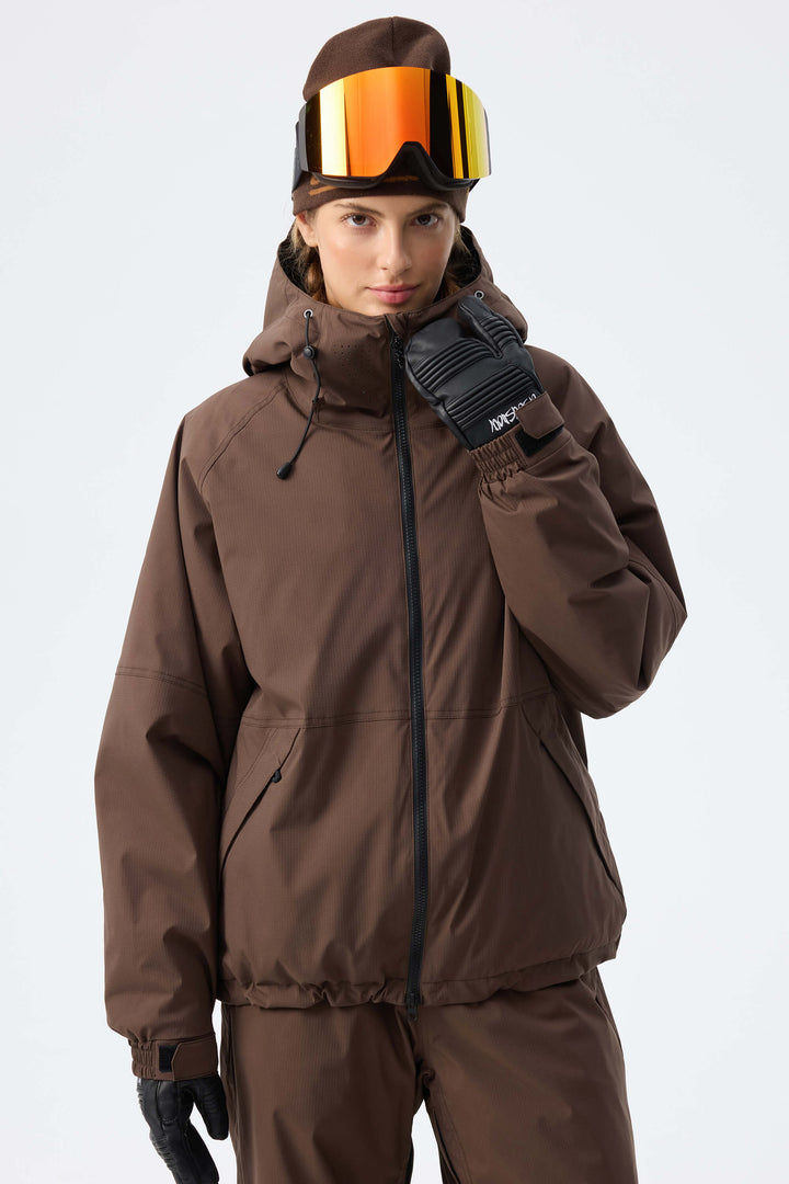Women's Black Recycled Minimalist Insulated Snow Jacket