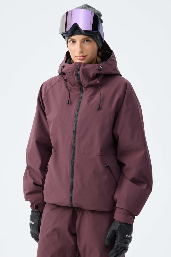 Women's Light Grey Recycled Minimalist Insulated Snow Jacket